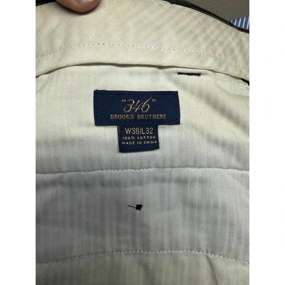 Vintage Brooks Brothers Pants Mens 38x32 Brown Corduroy Pleated Cuffed Y2K
